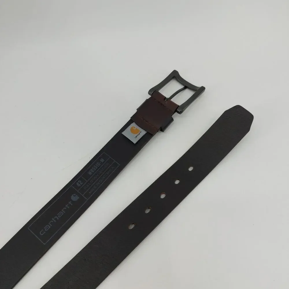Carhartt Men's Dark Brown Full Grain Leather Belt Size 42